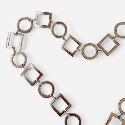 Y2K Silver Chain Belt (L/XL)