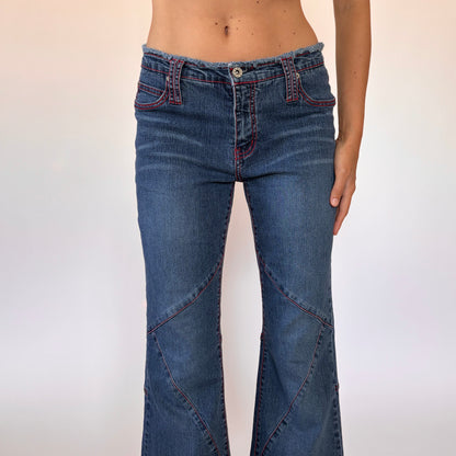 Y2K Rave Flare Jeans (S)