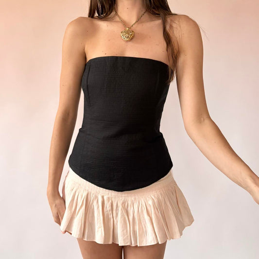 90s Italian Linen Structured Top (S)