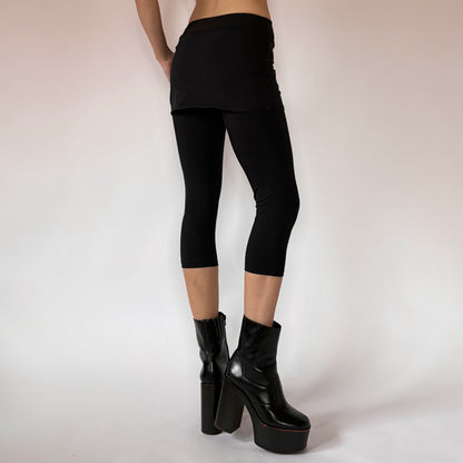 2000s Noir Layered Capris (XS/S)