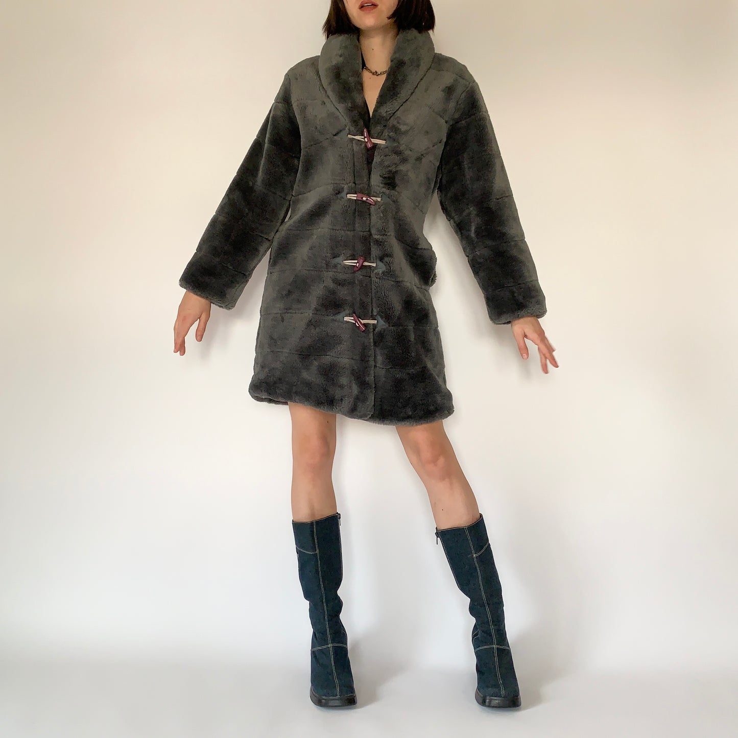 Vintage Faux Fur Coat (S)