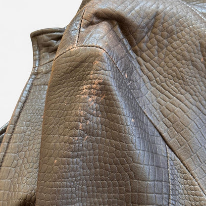 90s Brown Genuine Leather Jacket (M)