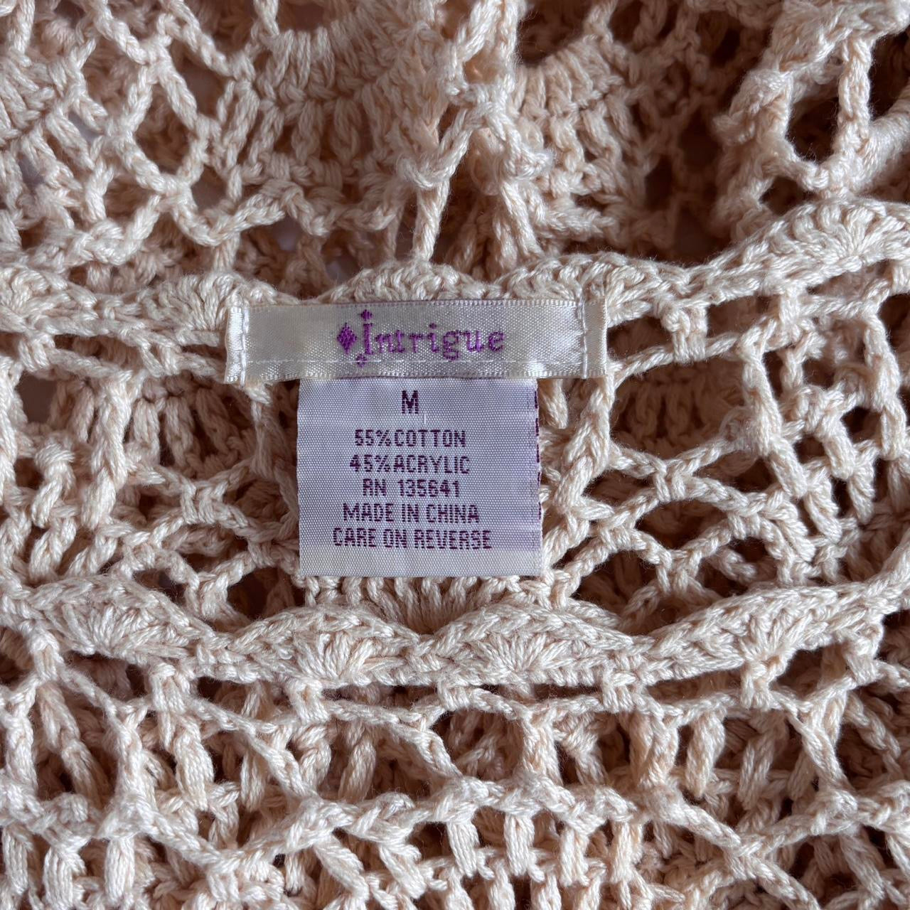 Y2K Ivory Crochet Top (M)