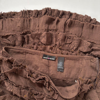 Y2K Ruffly Tiered Cotton Skirt (S)