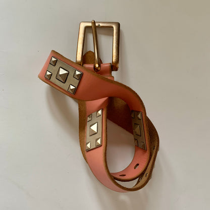 Coral Leather Belt - Medium