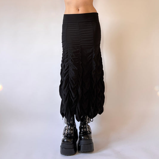 Y2K Noir Ruched Skirt (XS/S)