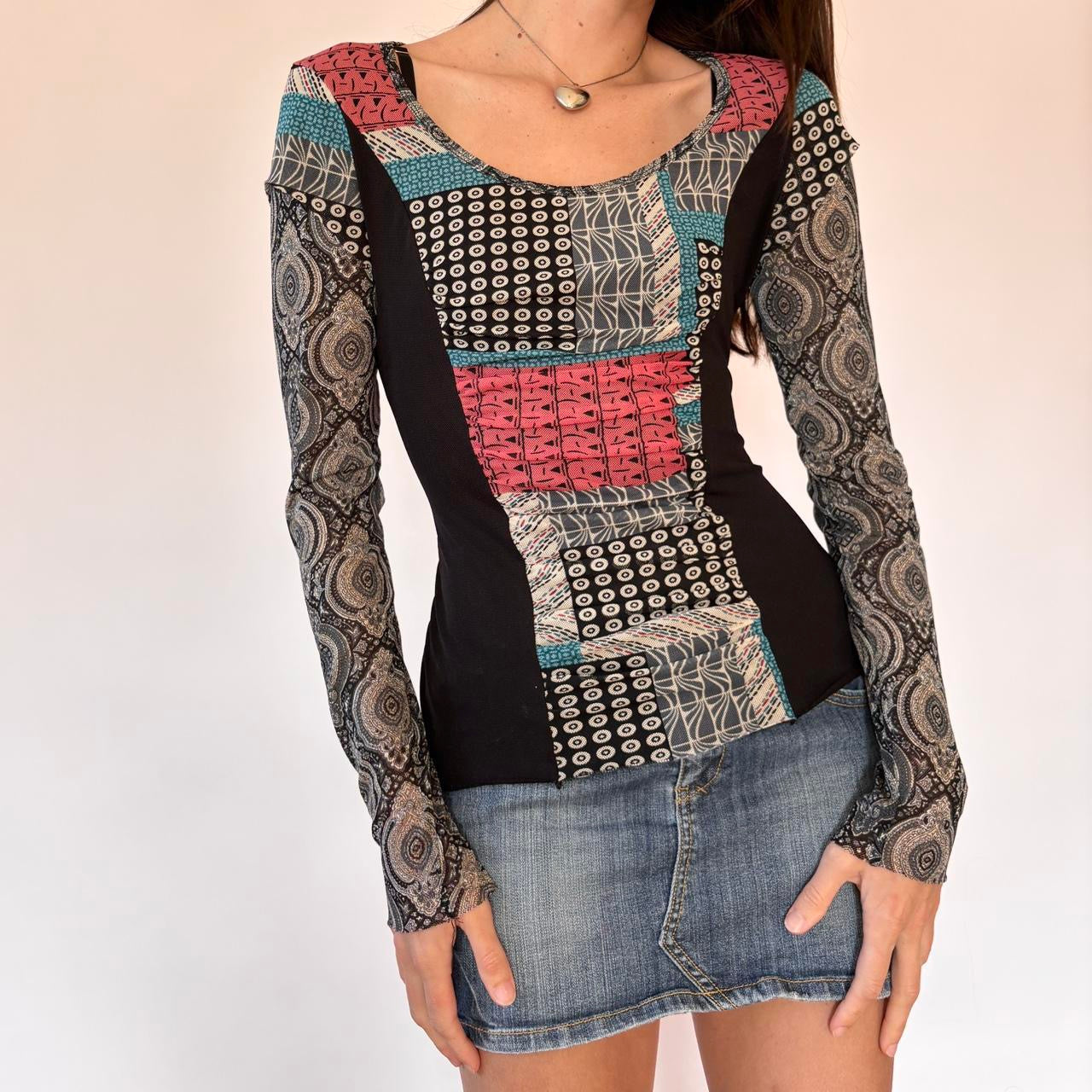 Y2K Bisou Bisou Mesh Top (S)