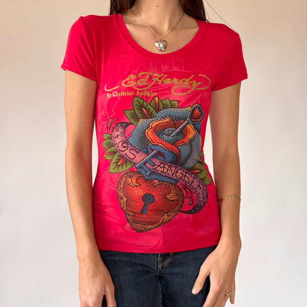 Ed Hardy Rhinestone Tee (S)