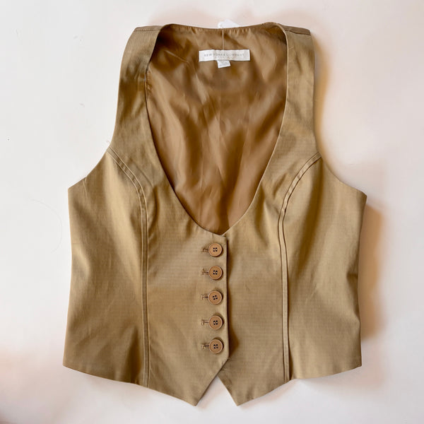 Y2K Khaki Suit Vest (XS/S)