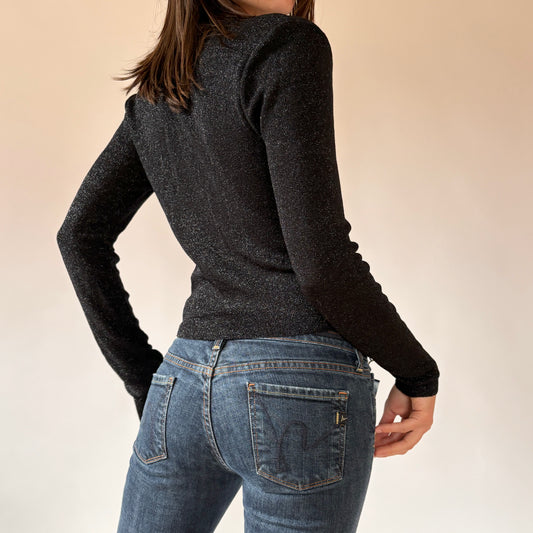 90s Noir Glitter Cardigan (S)