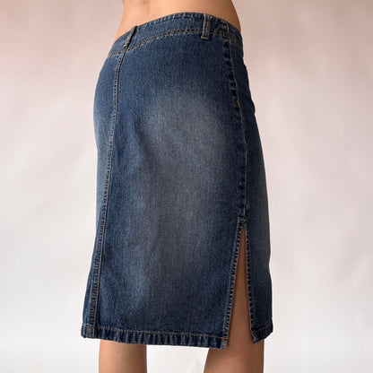 Y2K Denim Midi Skirt (S)