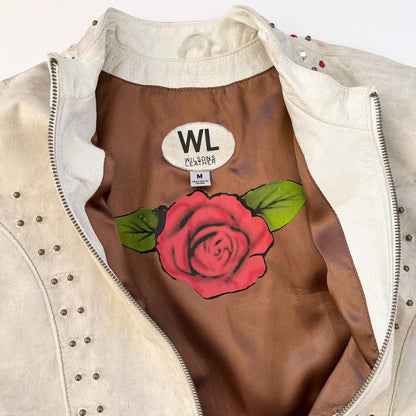 Y2K Wilson’s Studded & Painted Leather Jacket (S/M)