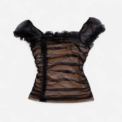 90s Romantic Mesh Top (M)