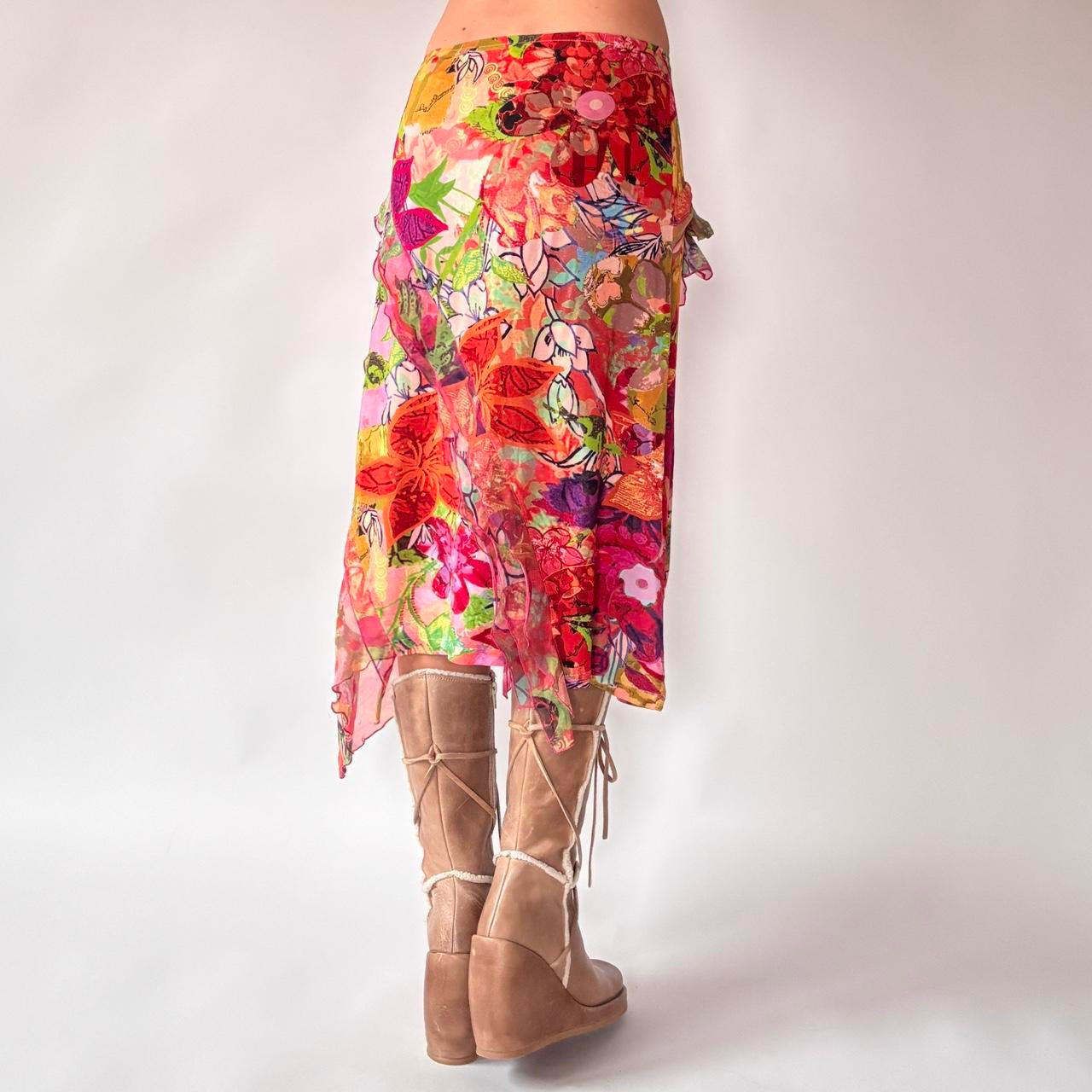 Colorful Graphic Printed Skirt (S/M)