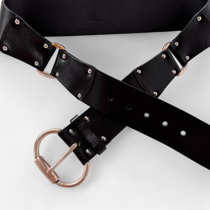 Linea Pelle Studded Leather Belt