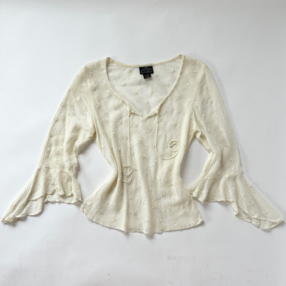 90s Ivory Bell Sleeve Top (M)