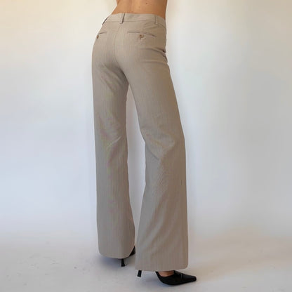 2000s Nude Pinstripe Flares (XS)