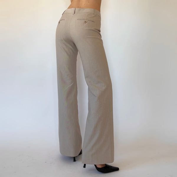 2000s Nude Pinstripe Flares (XS)