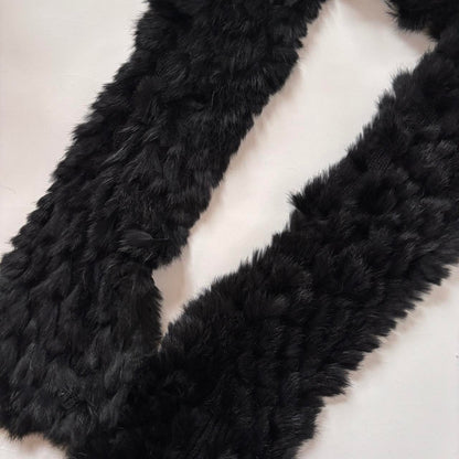 Noir Rabbit Fur Scarf