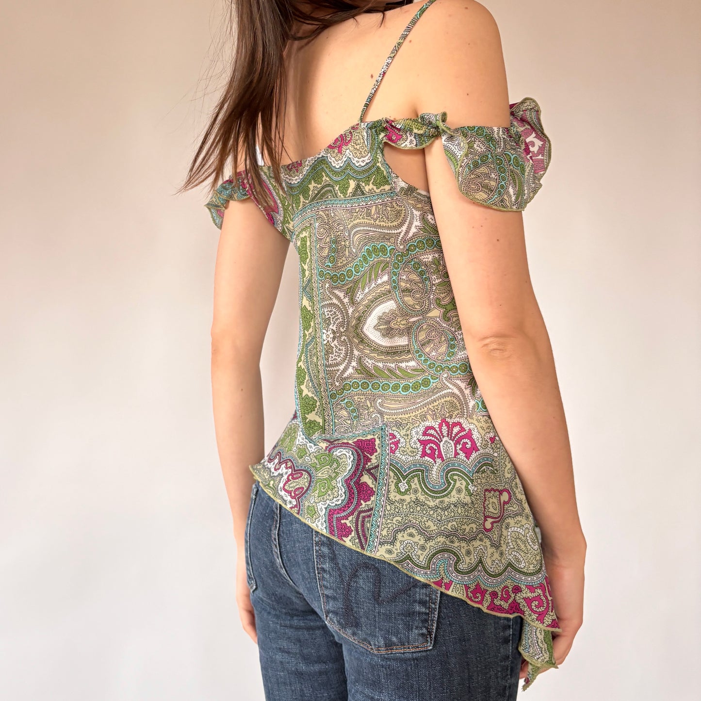 Y2K Whimsy Paisley Top (M)