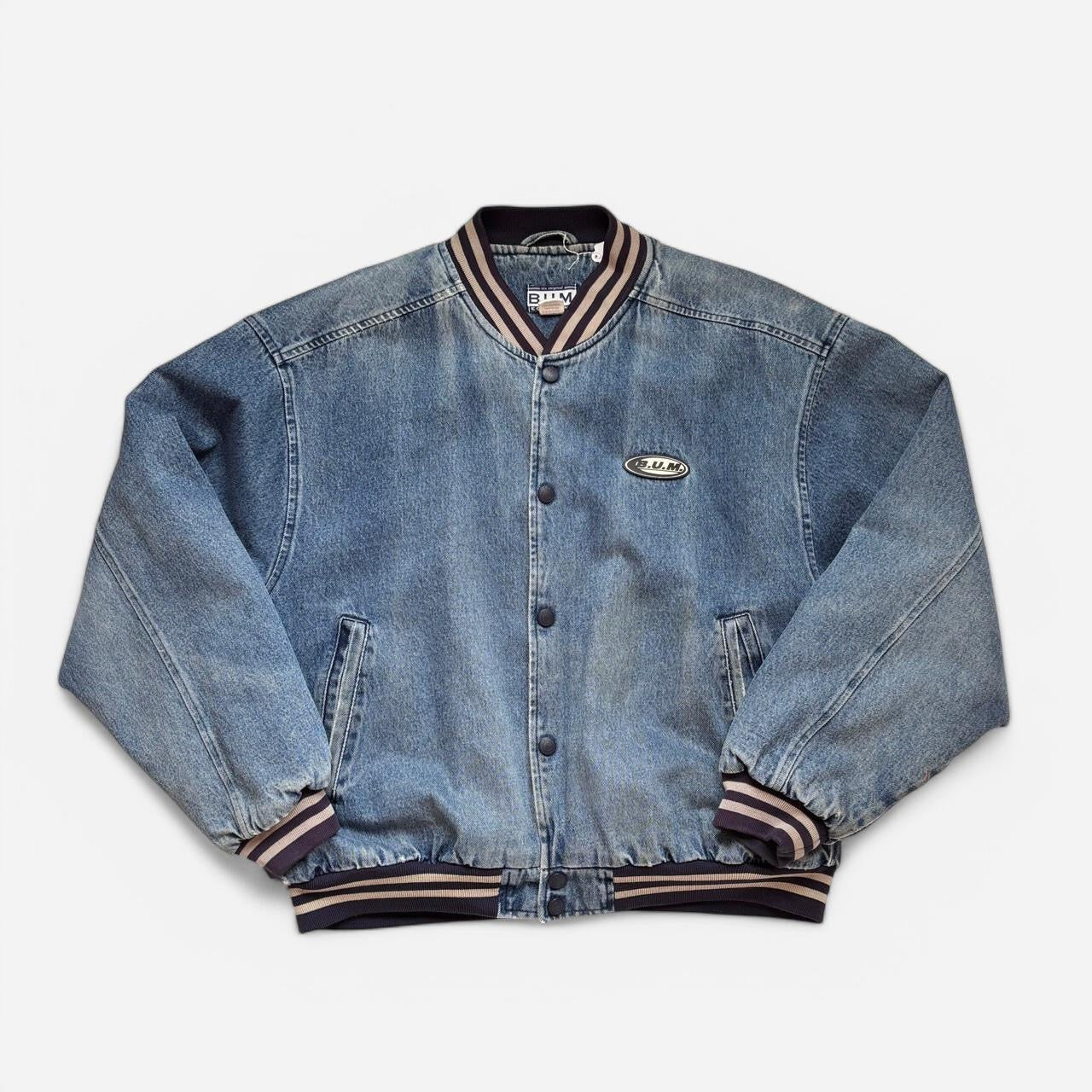 90s Boyfriend Denim Bomber Jacket (XL)