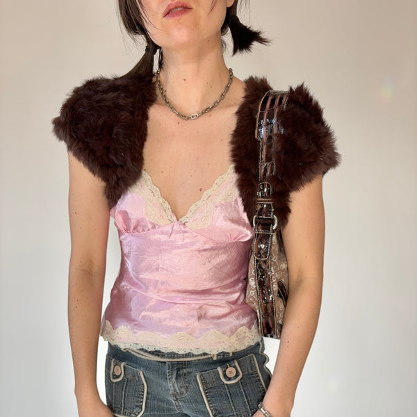 Y2K Rabbit Fur Shrug (S)