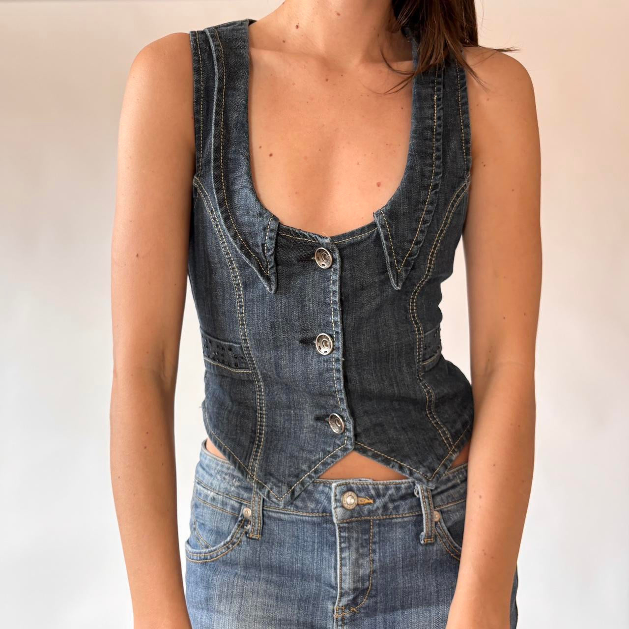Y2K Denim Vest (S/M)