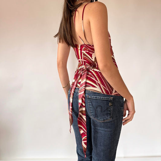 Y2K Groovy Abstract Top (XS)