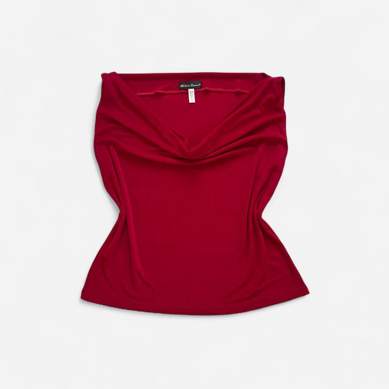 90s Slinky Cowl Neck Top (XL)