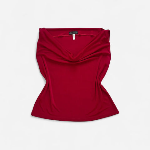 90s Slinky Cowl Neck Top (XL)