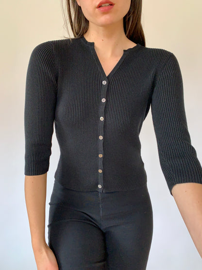 Vintage Ribbed Cardi - Small