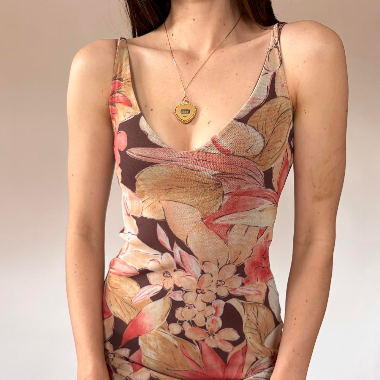 90s Mesh Floral Dress (S)