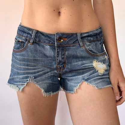 Y2K Low Rise Denim Shorts (S)
