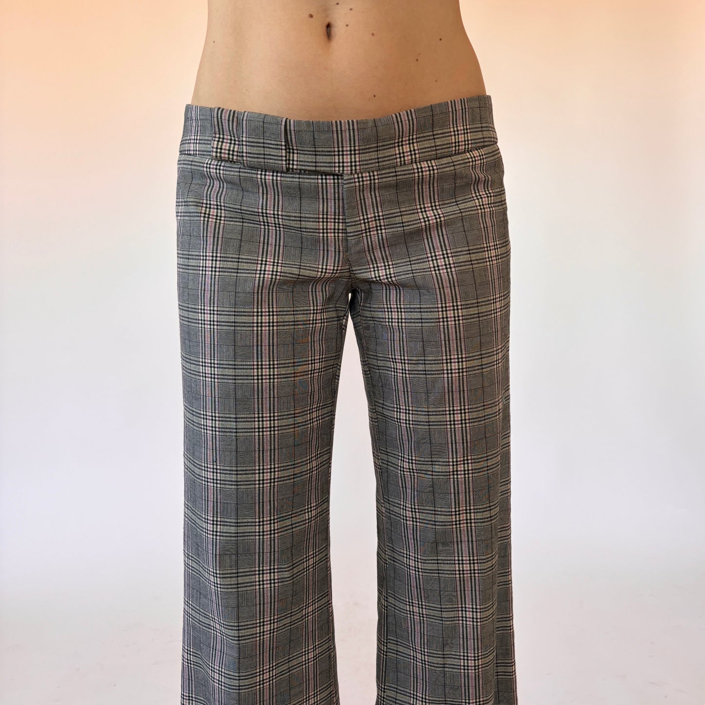 Y2K Low Rise Plaid Trousers (S)