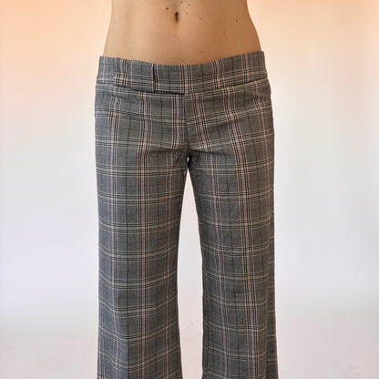 Y2K Low Rise Plaid Trousers (S)