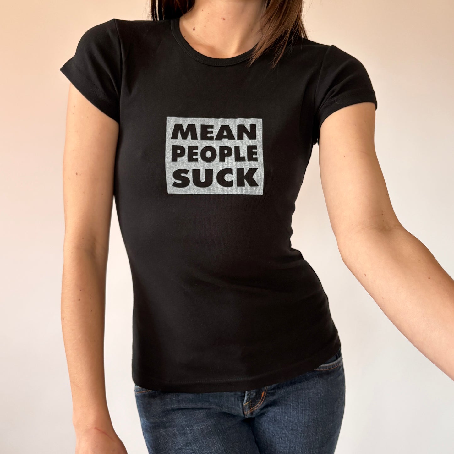 90s Mean People Suck Baby Tee (S/M)
