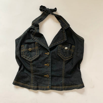 Y2K Denim Halter - XL