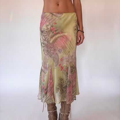 Y2K Paisley Midi Skirt (M/L)