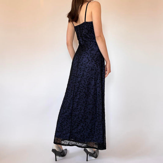 90s Velvet & Mesh Gown (M)