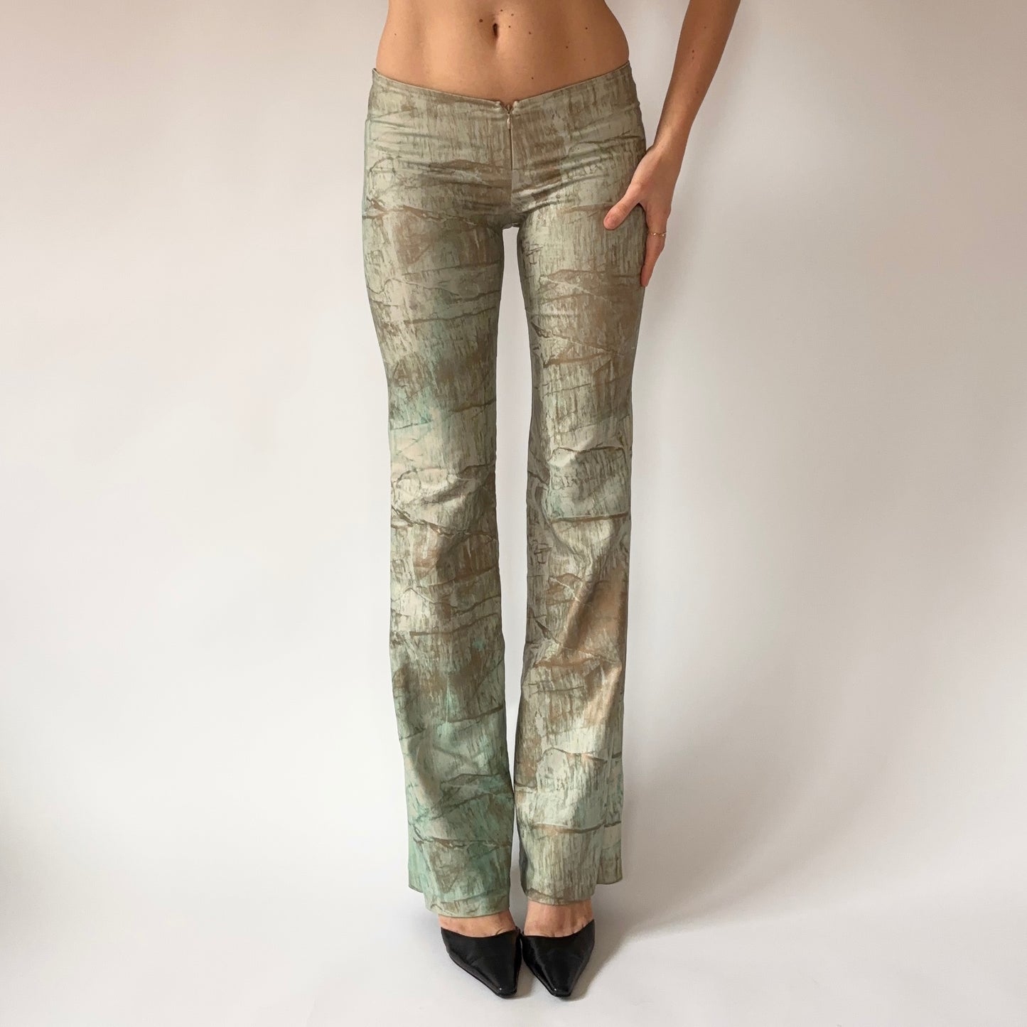 Y2K Low Rise Sea Foam Flares (XXS/XS)