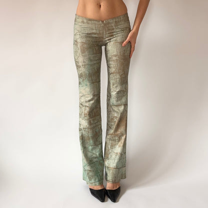 Y2K Low Rise Sea Foam Flares (XXS/XS)