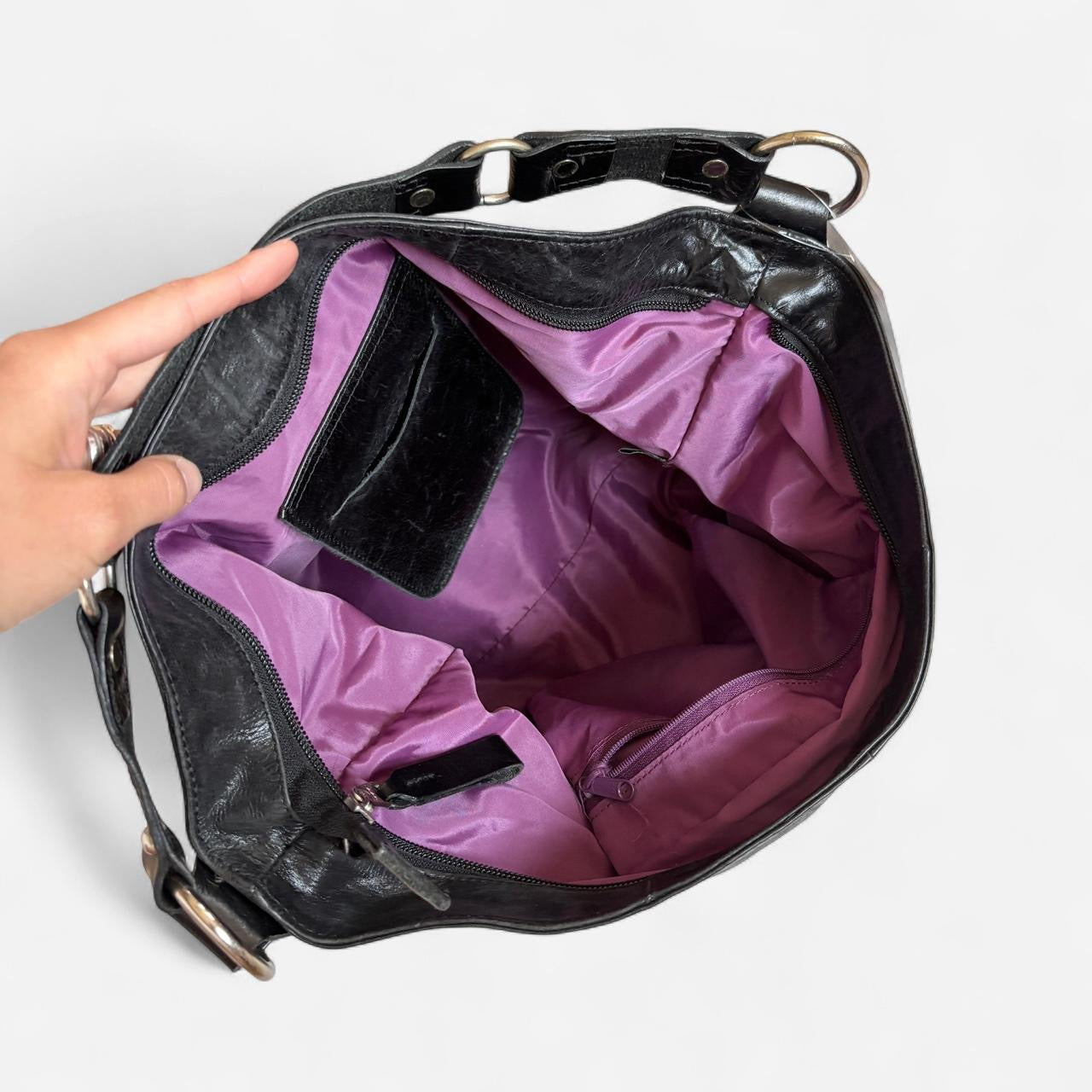 Genuine Leather Studded Bag