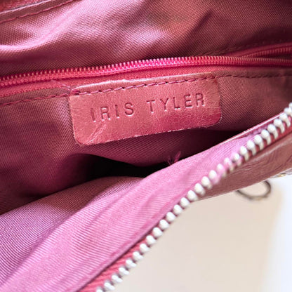 Studded Magenta Leather Bag