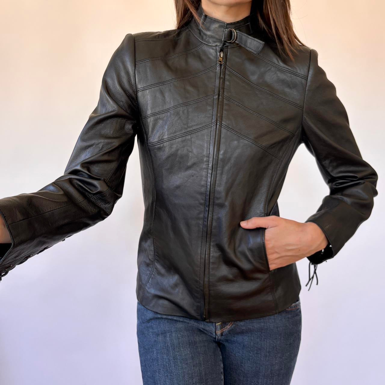 Italian Leather Moto Jacket (S)