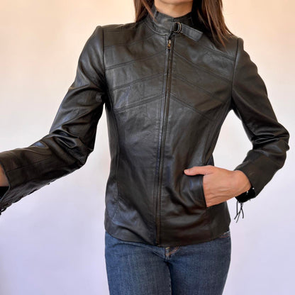 Italian Leather Moto Jacket (S)