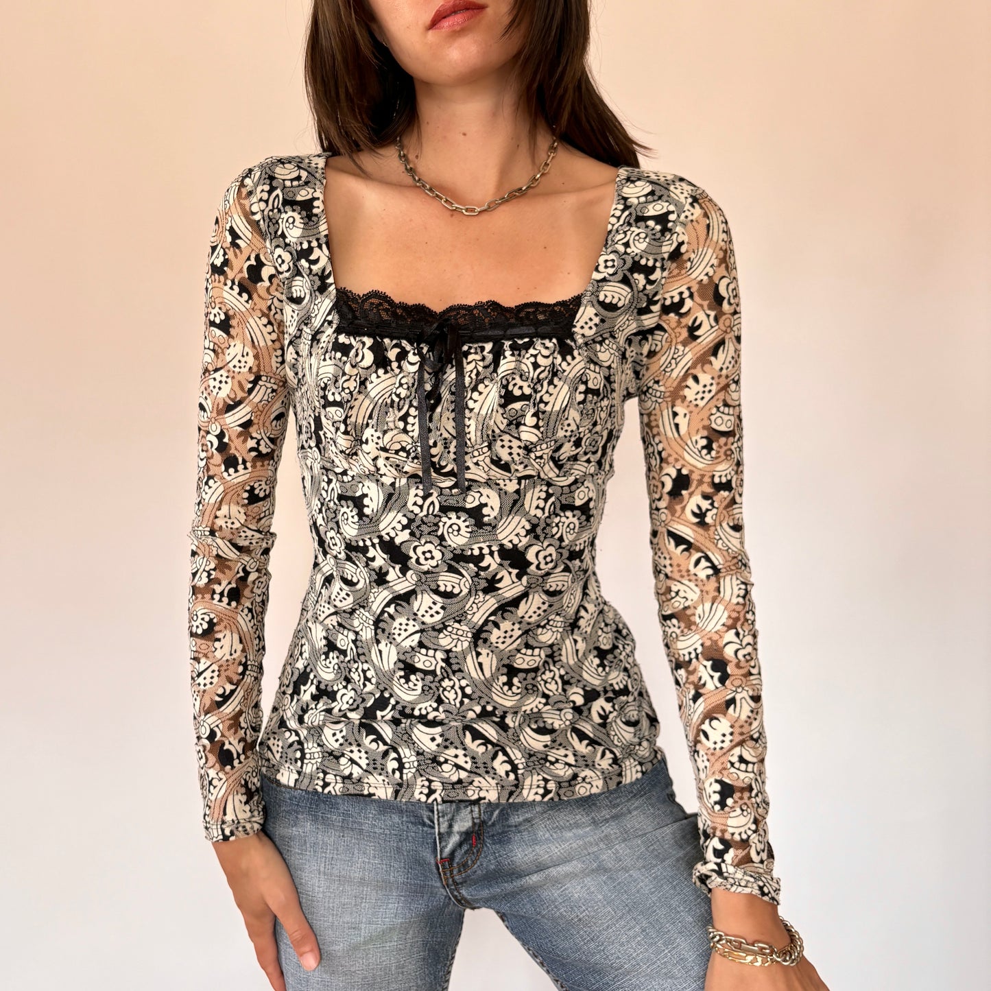 Y2K Mesh Longsleeve Top (XS/S)