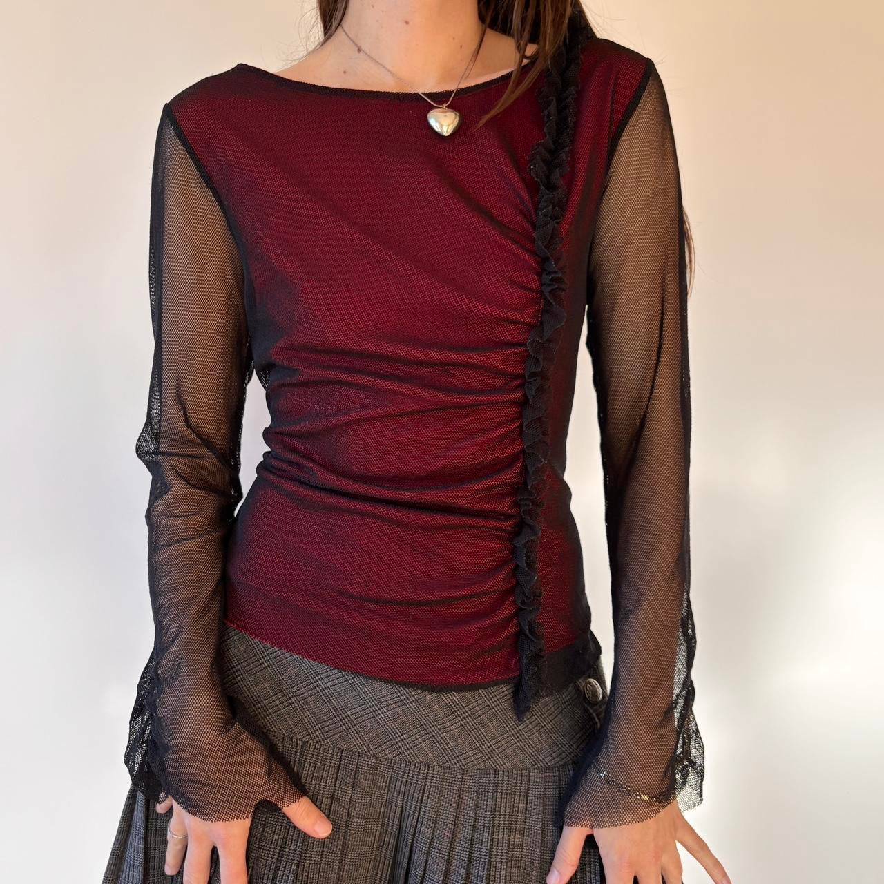 90s Layered Mesh Top (L)