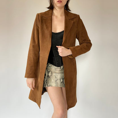 Genuine Suede Leather Coat (S)