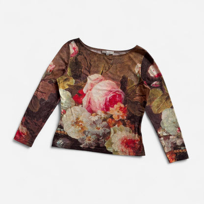 90s Floral Printed Longsleeve Top (L)