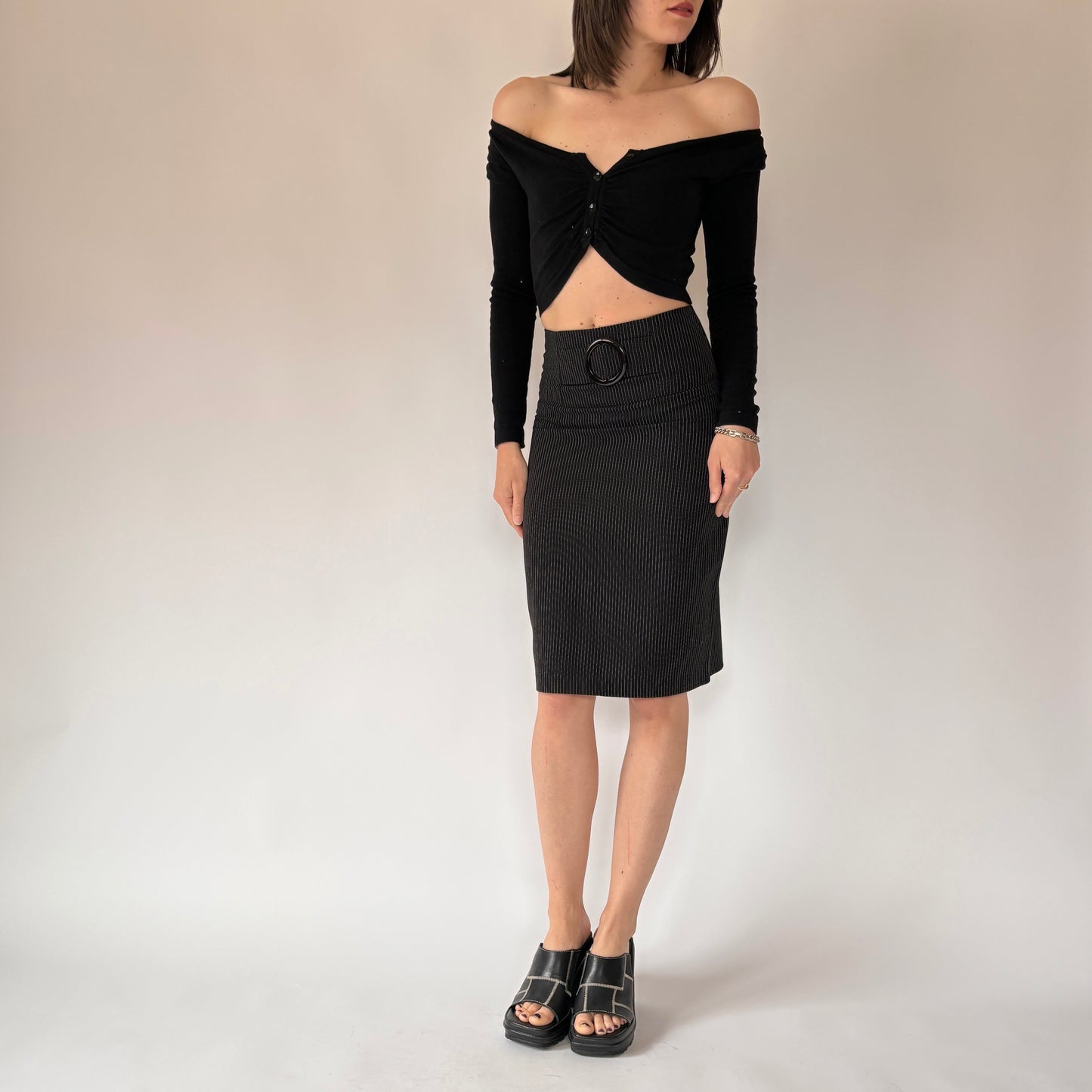 2000s Pinstripe Pencil Skirt (XS)